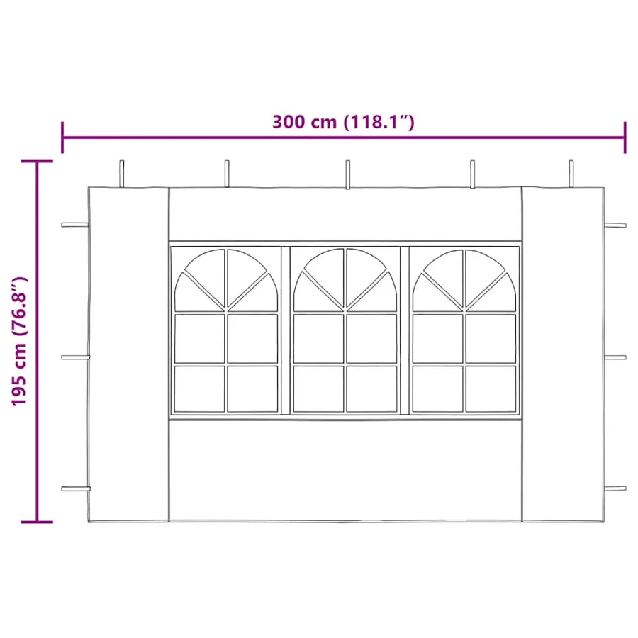 Paroi de tente de réception 2 pcs avec fenêtre PE Vert - 8