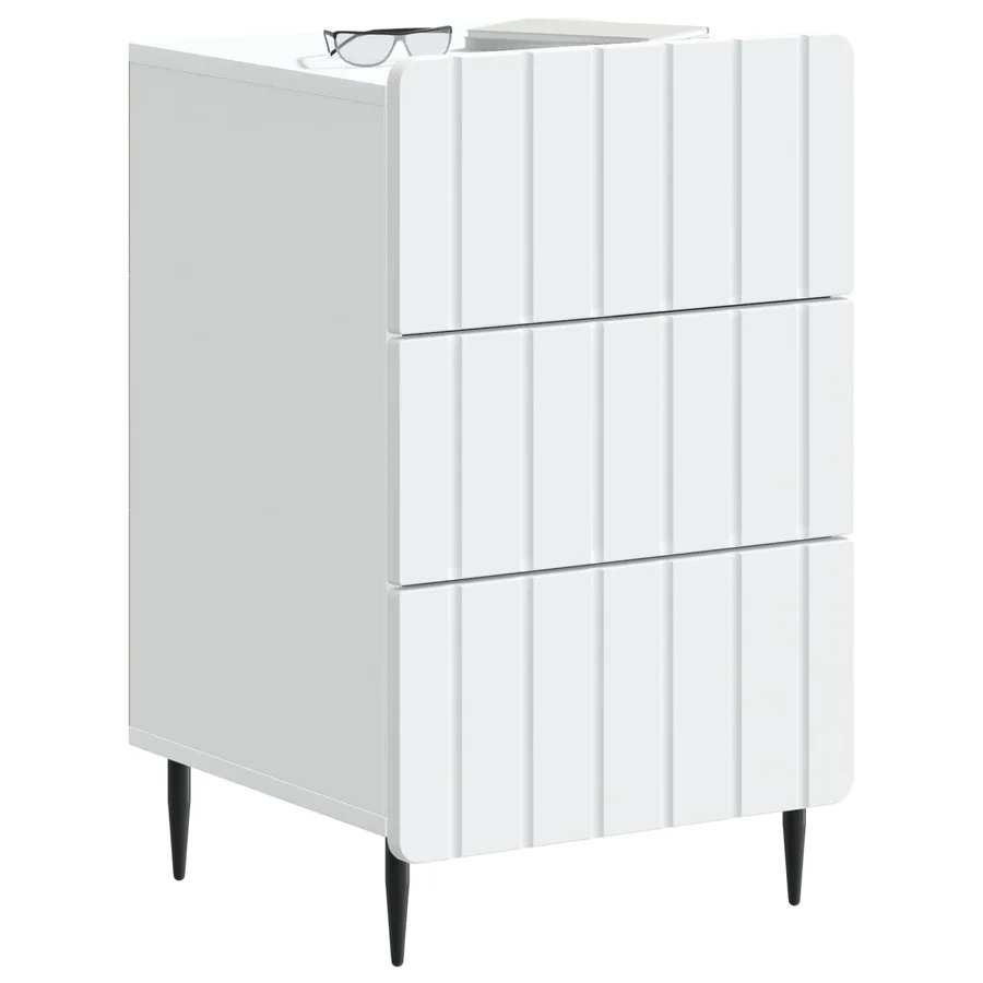 Cabinet de chevet Blanc 43 x 41 x 68 cm Bois d'ingénierie - 3