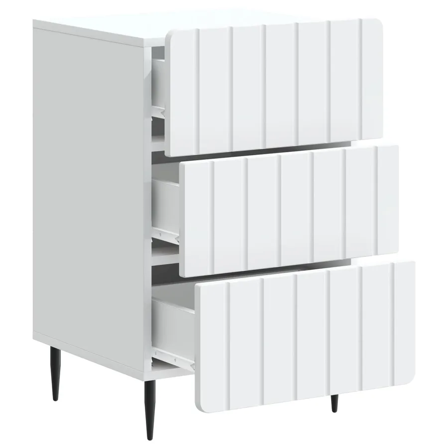 Cabinet de chevet Blanc 43 x 41 x 68 cm Bois d'ingénierie - 4