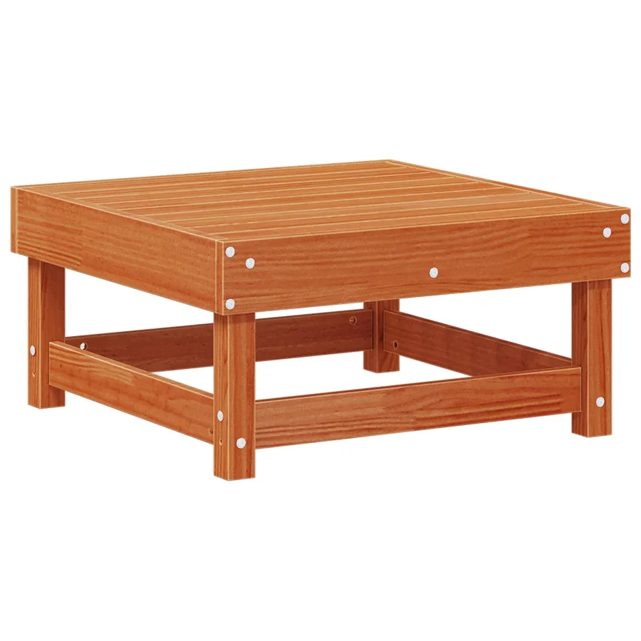 Repose-pieds de jardin Pin massif Brun Ciré 61 x 60,5 x 30 cm - 6