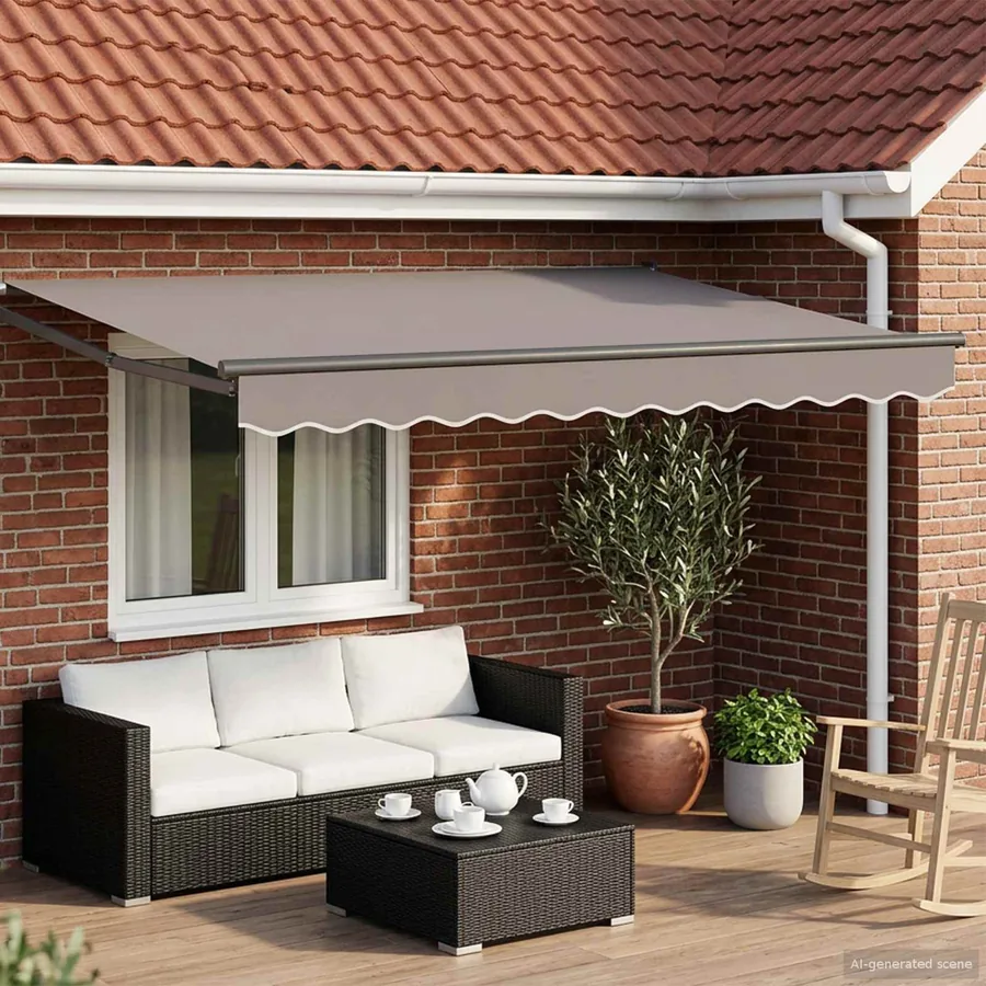 Cadre de store rétractable électrique Anthracite 3,5 x 2,5 m