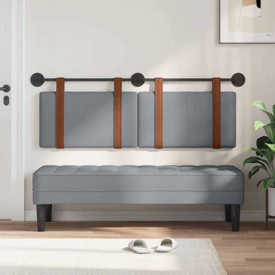 Tête de lit suspendue Gris clair PU antique - 3