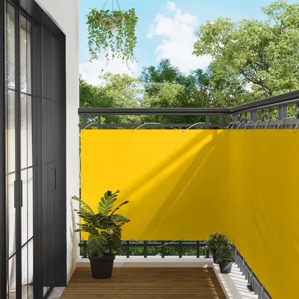 Écran de balcon Jaune 110 x 700 cm Tissu Oxford