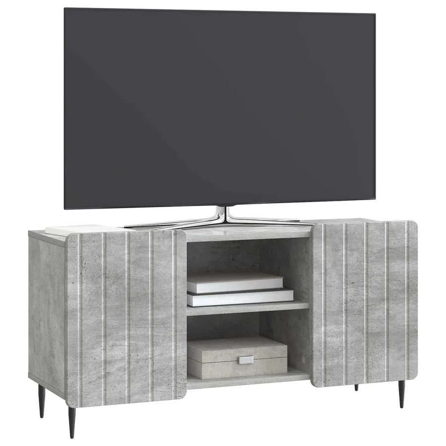 Meuble TV Gris béton 102 x 34,5 x 52 cm Bois d'ingénierie - 3