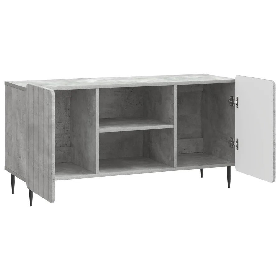 Meuble TV Gris béton 102 x 34,5 x 52 cm Bois d'ingénierie - 5