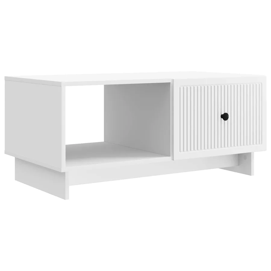 Table basse Blanc 90 x 50 x 40 cm Bois d'ingénierie - 2