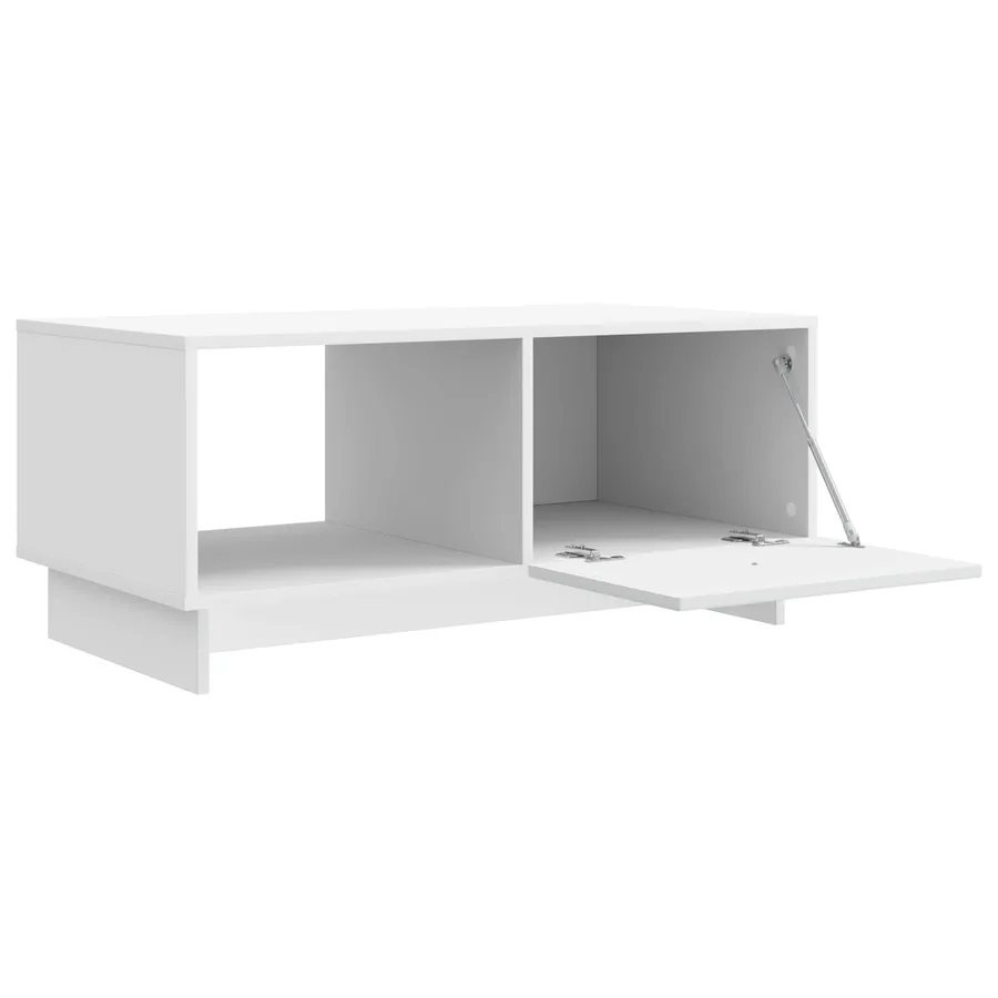 Table basse Blanc 90 x 50 x 40 cm Bois d'ingénierie - 4