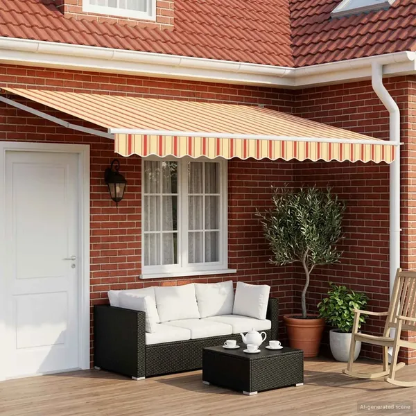 Auvent rétractable électrique Multicolore 5 x 3 m