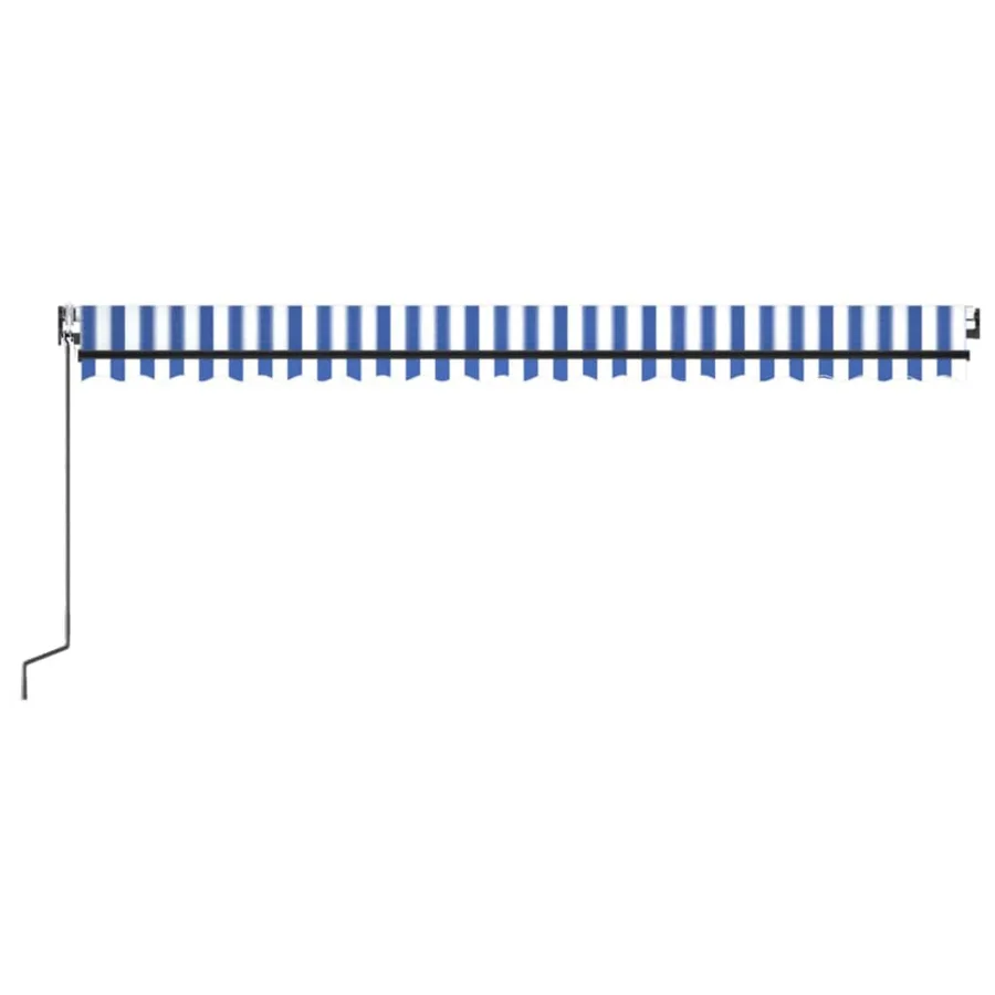 Auvent automatique capteur de vent LED 500x350 cm Bleu et blanc - 3