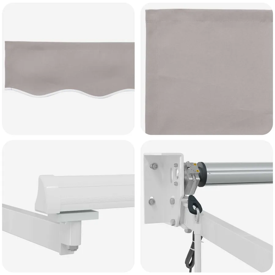 Auvent rétractable électrique Gris clair et blanc 4 × 3 m - 7