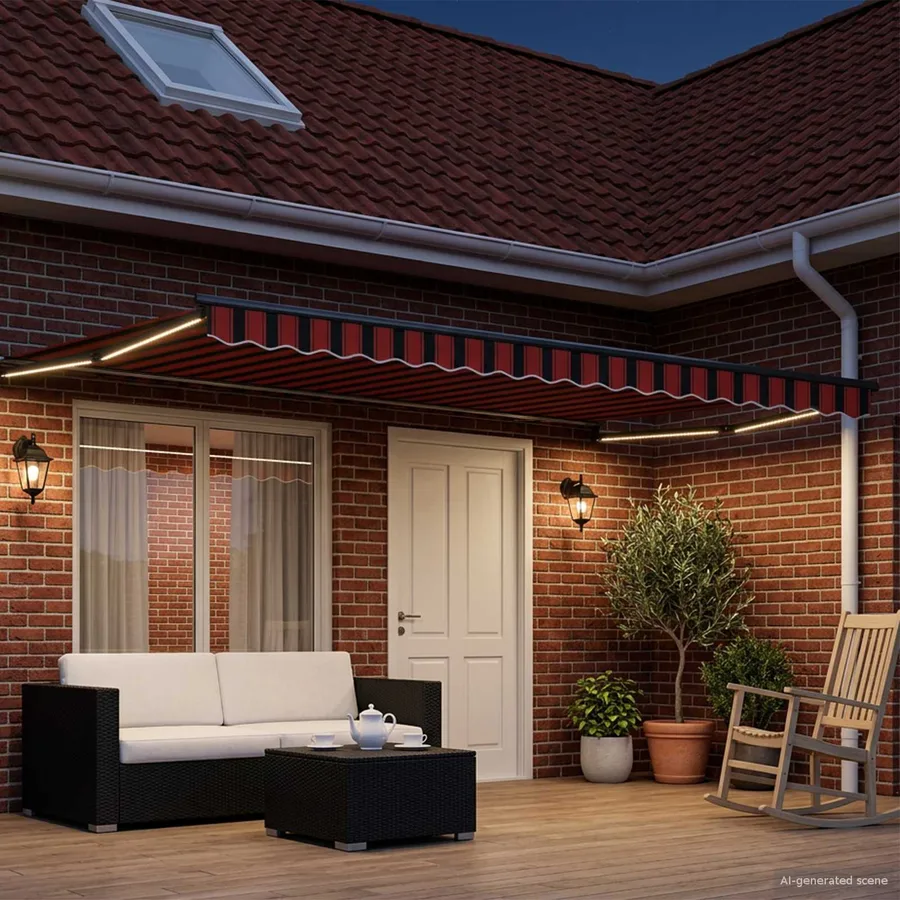 Store rétractable manuel avec LEDs 4 × 3 m - 3