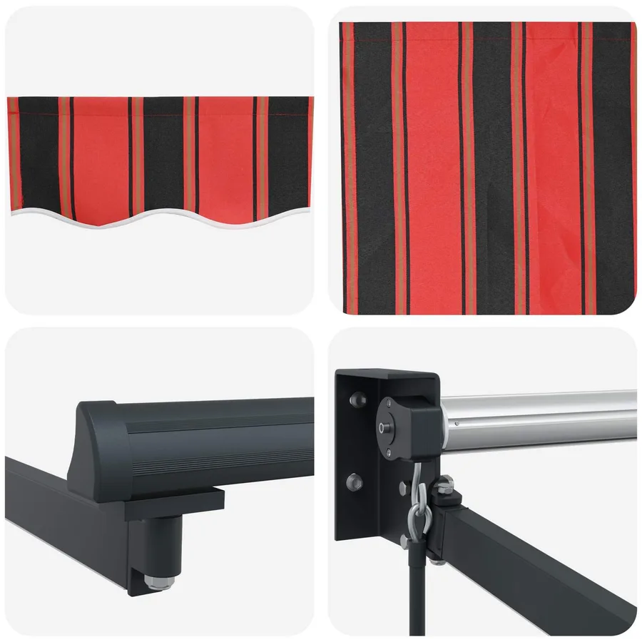 Store rétractable manuel avec LEDs 4 × 3 m - 9