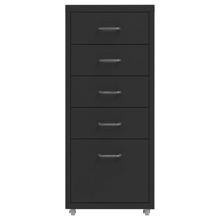 Mobile filing cabinet Black 28x41x69 cm Metal - 2