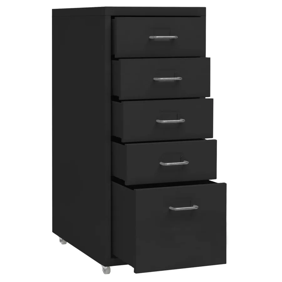 Mobile filing cabinet Black 28x41x69 cm Metal - 5