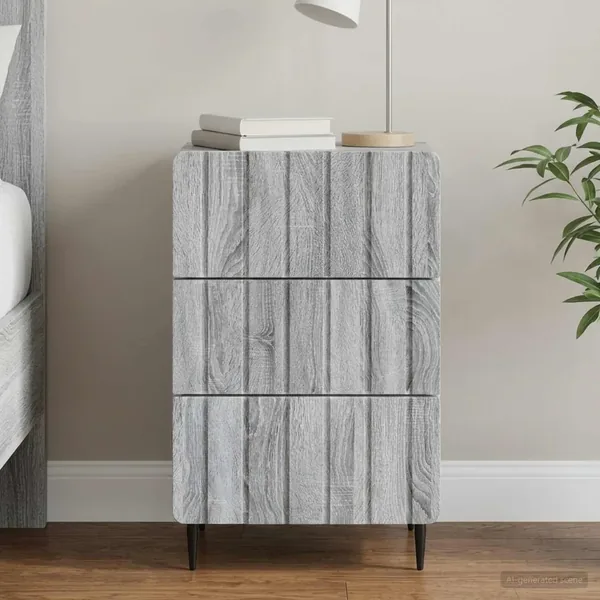 Cabinet de chevet Sonoma gris 43 x 41 x 68 cm Bois d'ingénierie