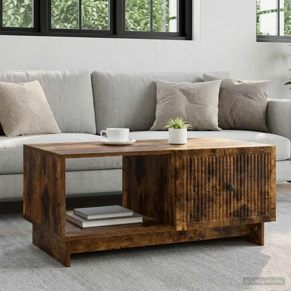 Table basse Chêne fumé 90 x 50 x 40 cm Bois d'ingénierie