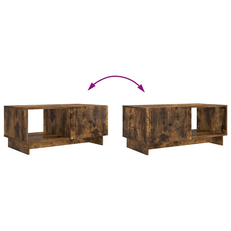 Table basse Chêne fumé 90 x 50 x 40 cm Bois d'ingénierie - 10