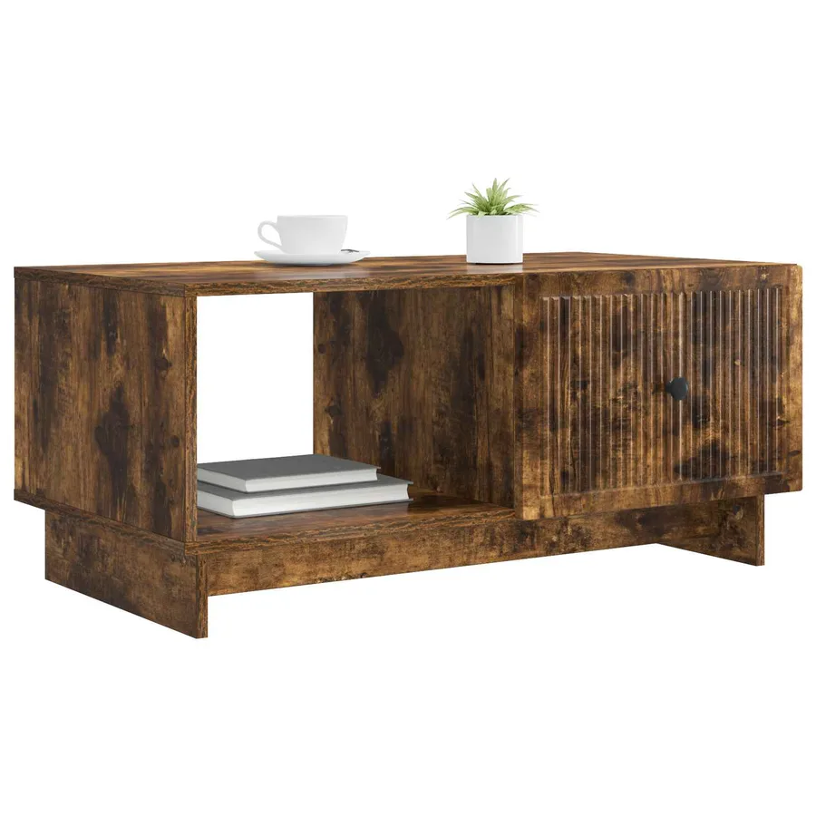 Table basse Chêne fumé 90 x 50 x 40 cm Bois d'ingénierie - 3