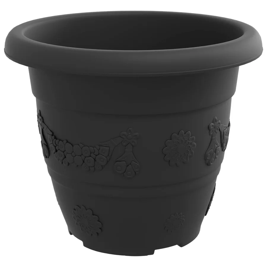 Pots de plantes 24 pcs Noir Ø 22 x 18 cm Plastique - 6