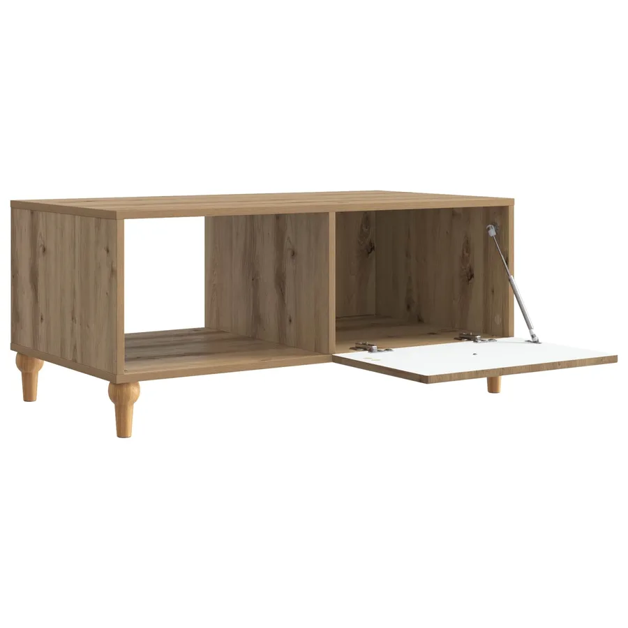 Table basse Chêne artisanal 90 x 50 x 40 cm Bois d'ingénierie - 4