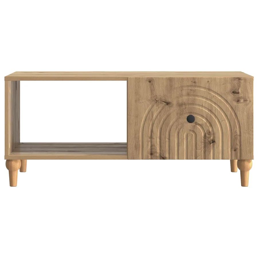 Table basse Chêne artisanal 90 x 50 x 40 cm Bois d'ingénierie - 5