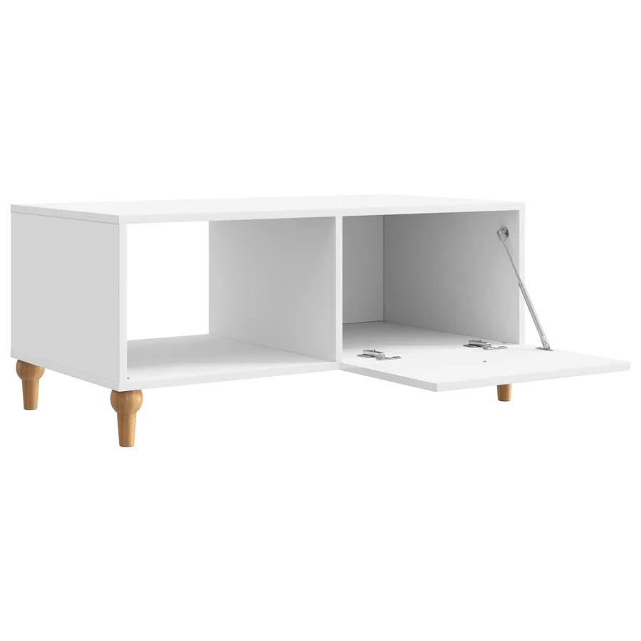 Table basse Blanc brillant 90 x 50 x 40 cm Bois d'ingénierie - 4