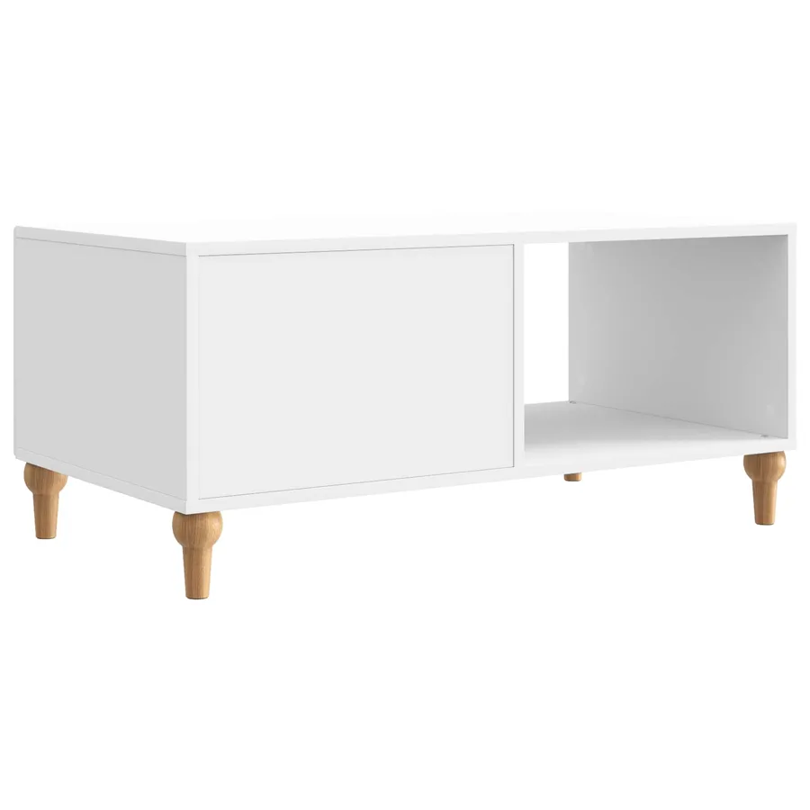 Table basse Blanc brillant 90 x 50 x 40 cm Bois d'ingénierie - 7
