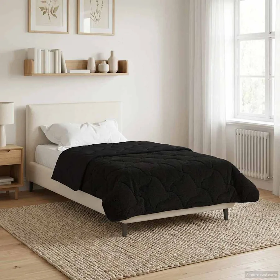 Duvet complet toute l'année Matelassé Noir 135 x 200 cm