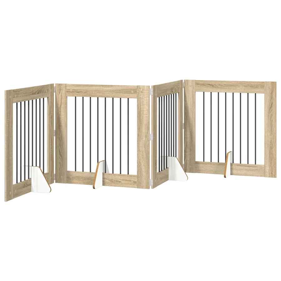 Porte de chien pliable avec supports 4 pcs Chêne Sonoma 321 cm - 2
