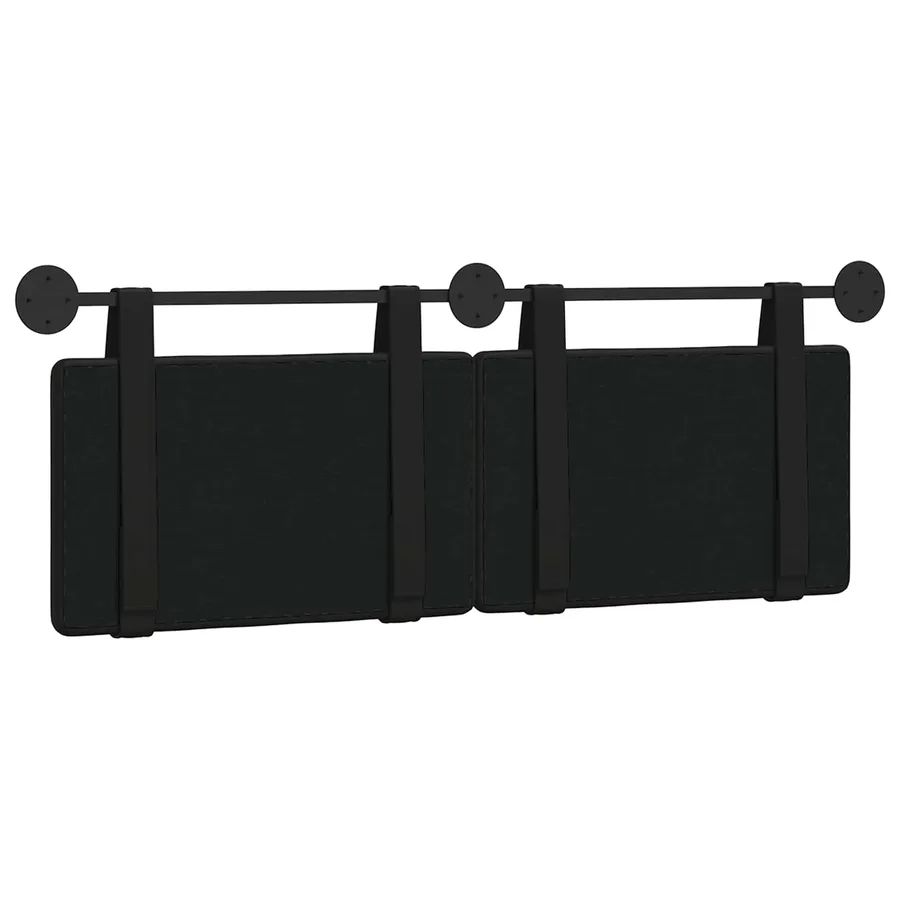Tête de lit suspendue Noir Simili cuir - 7