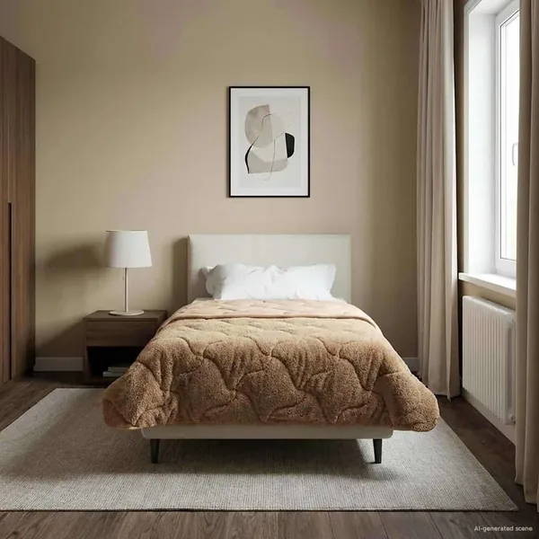 Duvet d'été simple Matelassé Taupe 155 x 200 cm