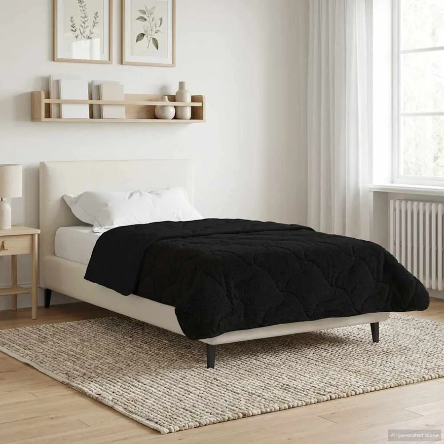 Duvet d'été simple Matelassé Noir 155 x 200 cm