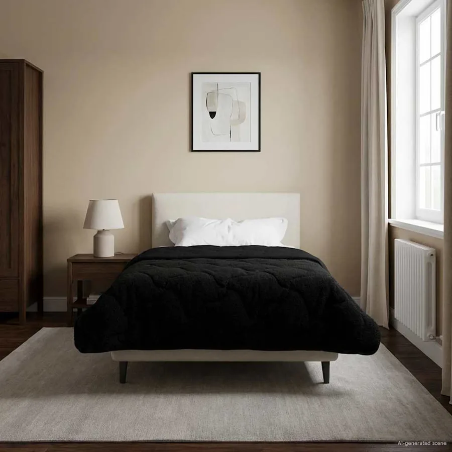 Duvet d'été simple Matelassé Noir 155 x 200 cm - 4