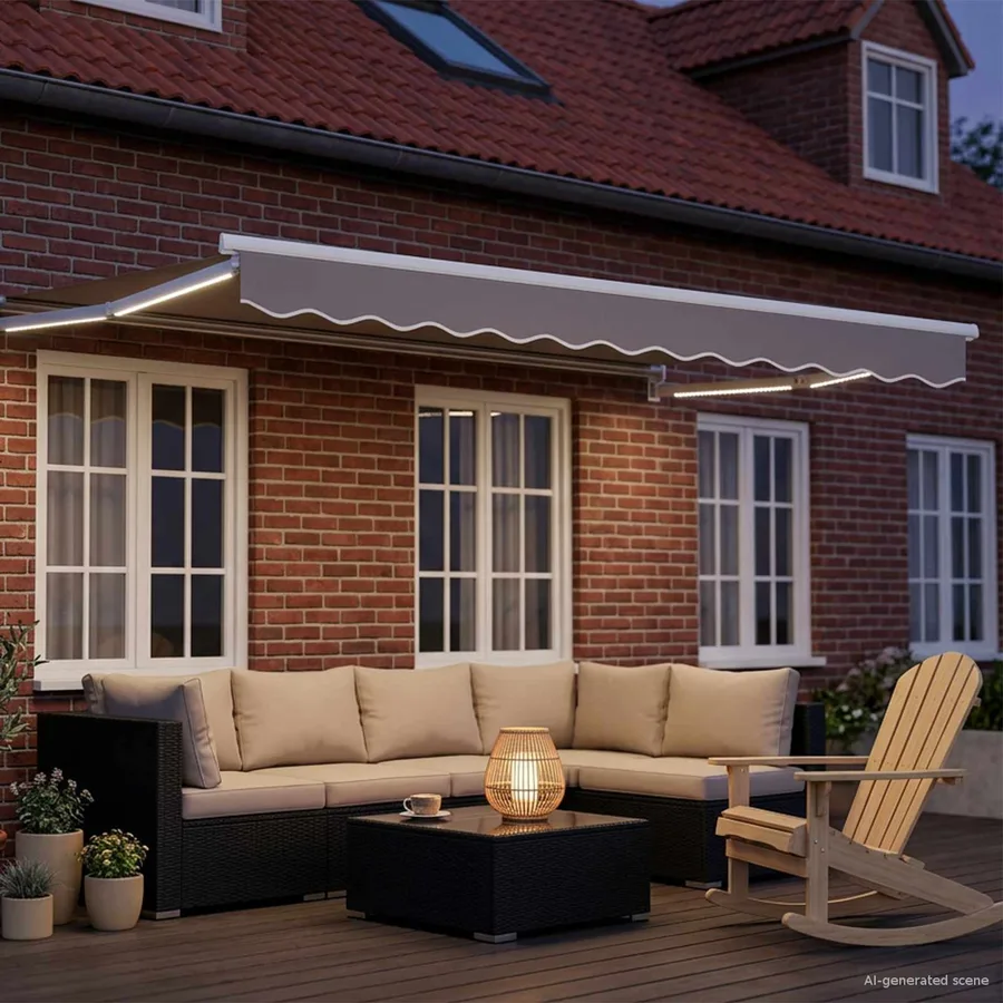 Cadre de store rétractable électrique Blanc 3 x 2 m Aluminium - 3
