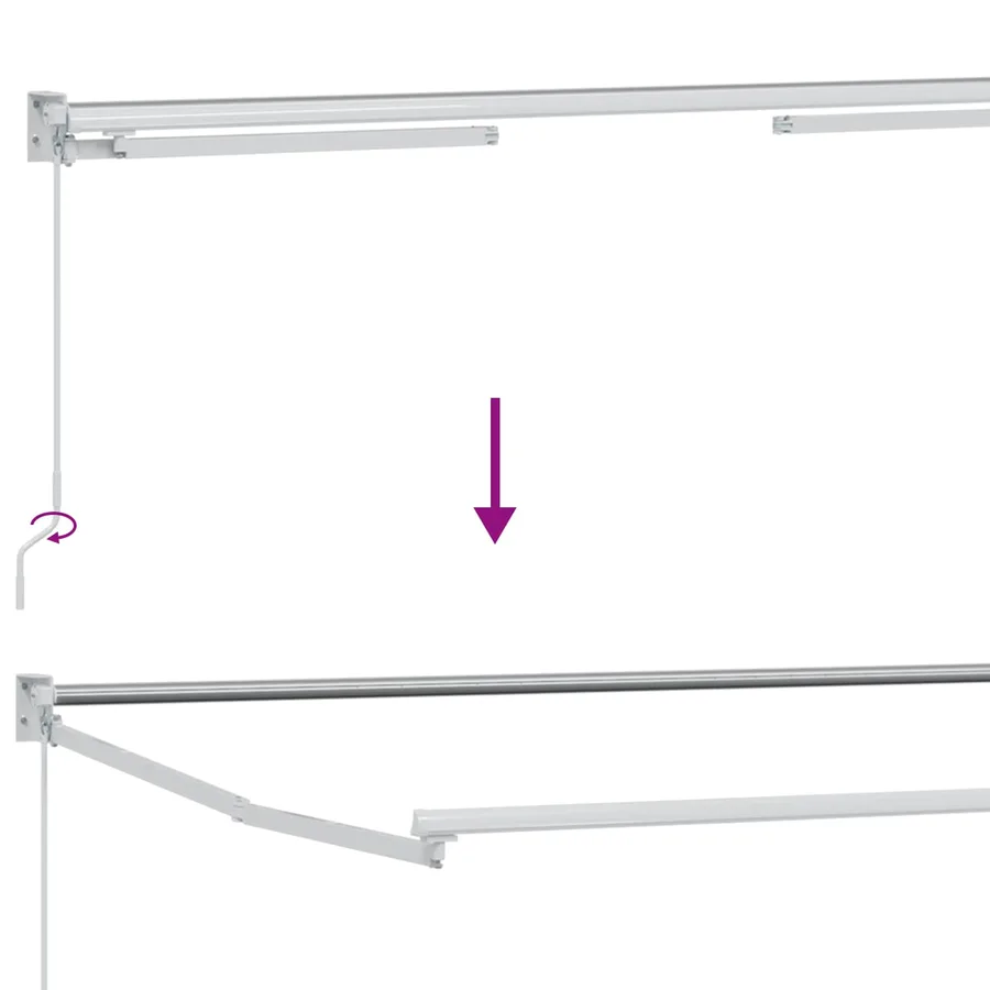 Cadre de store rétractable manuel Blanc 4 x 2 m Aluminium - 8