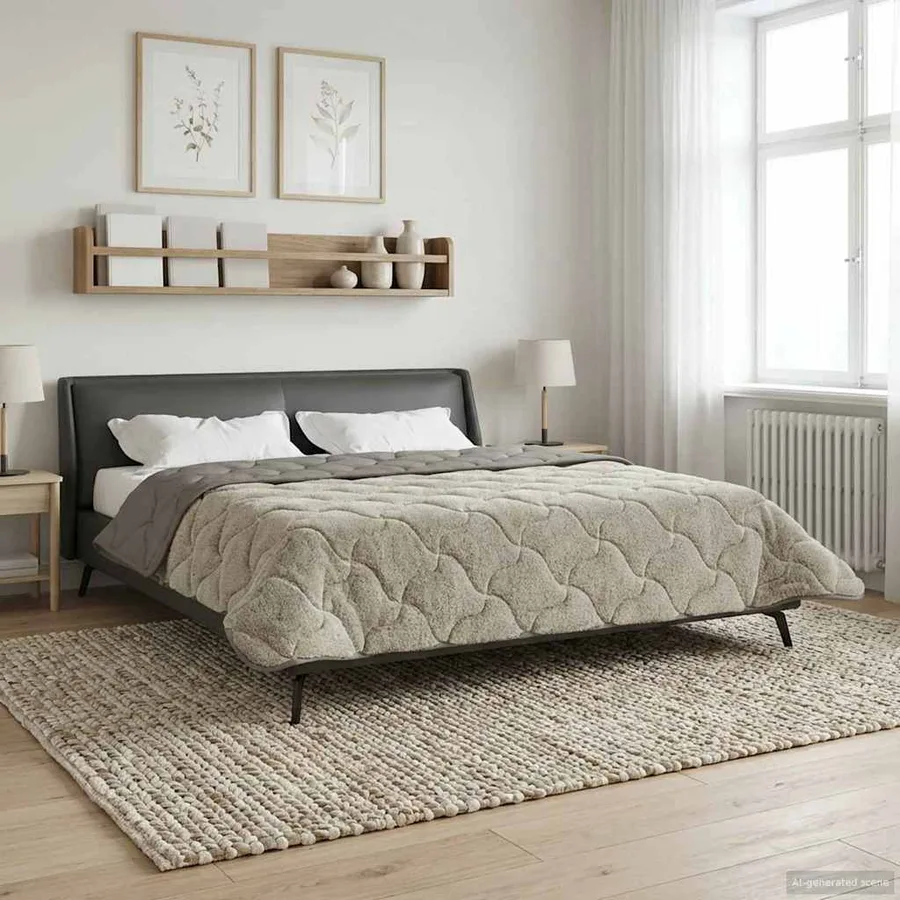 Duvet complet toute l'année Matelassé Gris clair 200 x 240 cm - 4