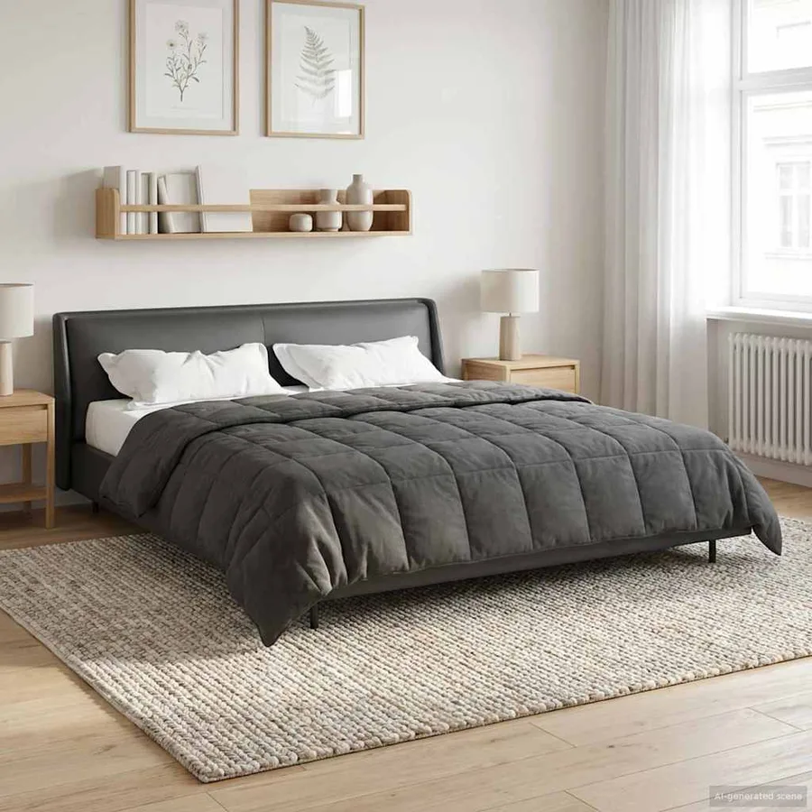 Duvet complet toute l'année Matelassé Anthracite 220 x 260 cm - 5