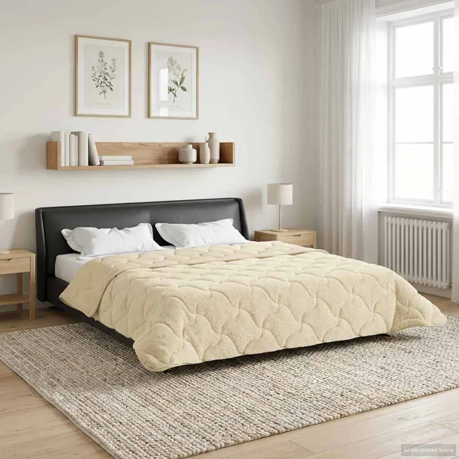 Duvet complet toute l'année Matelassé Crème 200 x 240 cm - 4