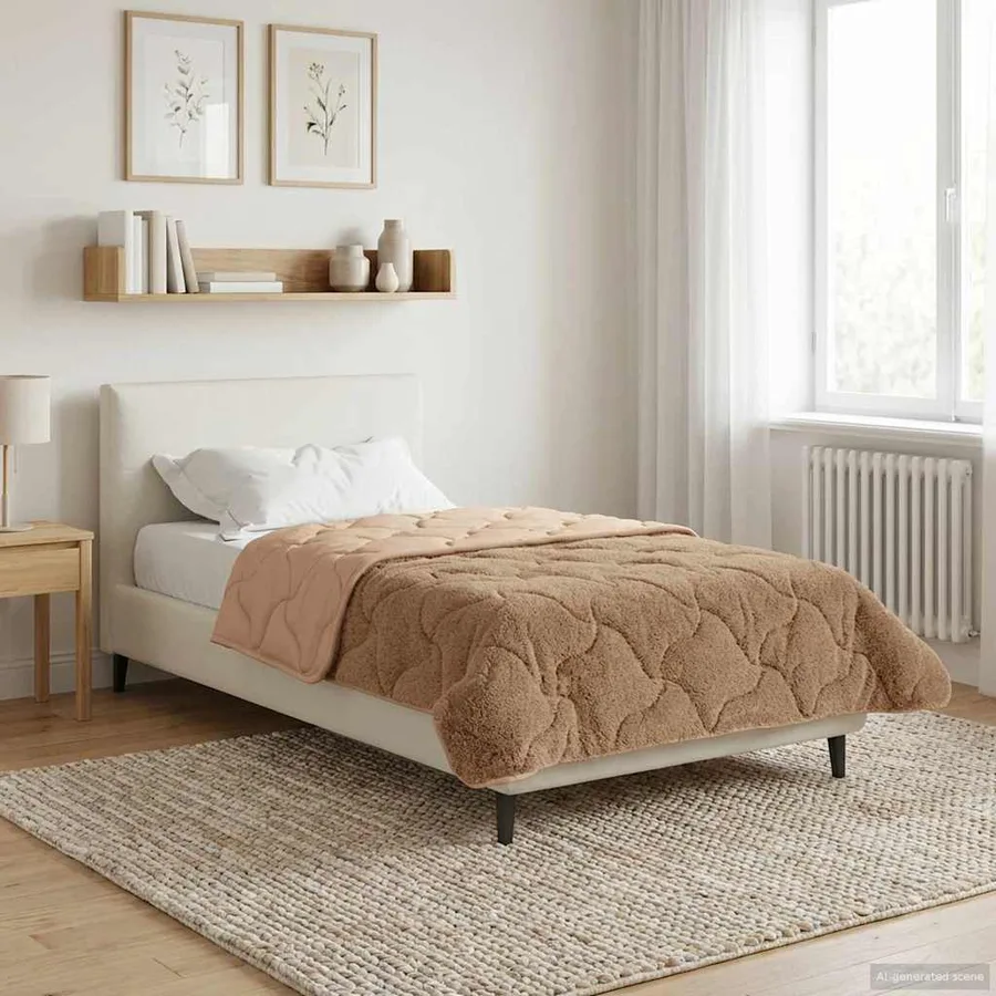Duvet complet toute l'année Matelassé Taupe 155 x 200 cm - 4