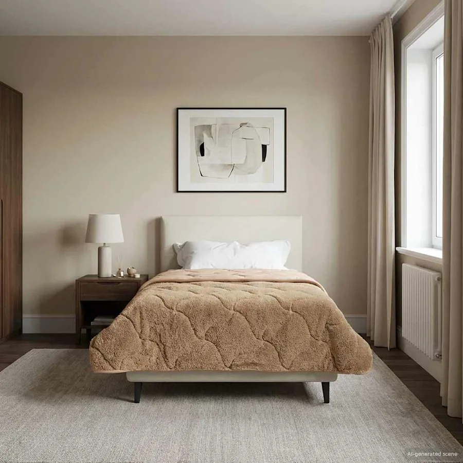 Duvet complet toute l'année Matelassé Taupe 155 x 200 cm - 5