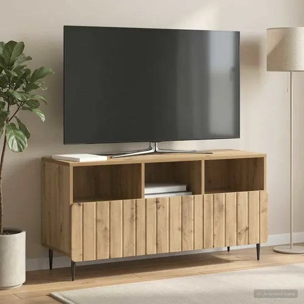 Meuble TV 102 x 34,5 x 50 cm Chêne artisanal Bois d'ingénierie