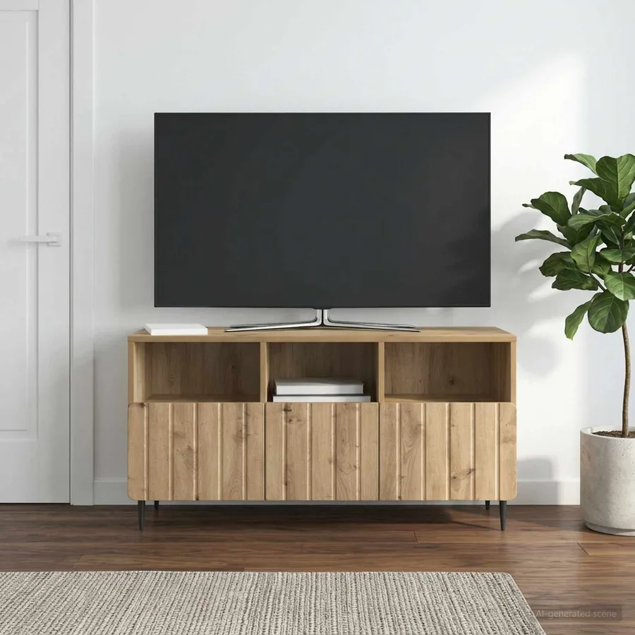 Meuble TV 102 x 34,5 x 50 cm Chêne artisanal Bois d'ingénierie - 4