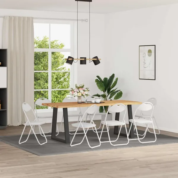 Chaise pliante 8 pcs Blanc 48 x 43,5 x 81 cm Simili cuir