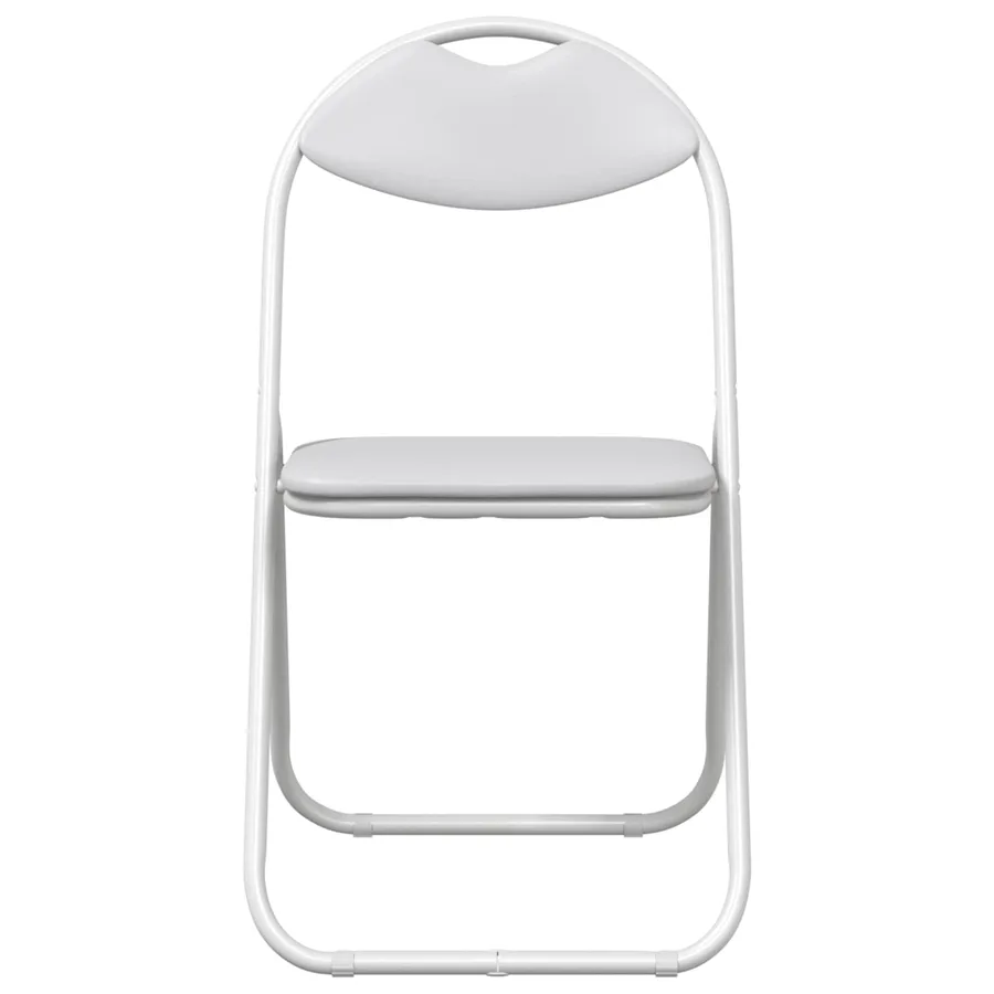 Chaise pliante 8 pcs Blanc 48 x 43,5 x 81 cm Simili cuir - 5