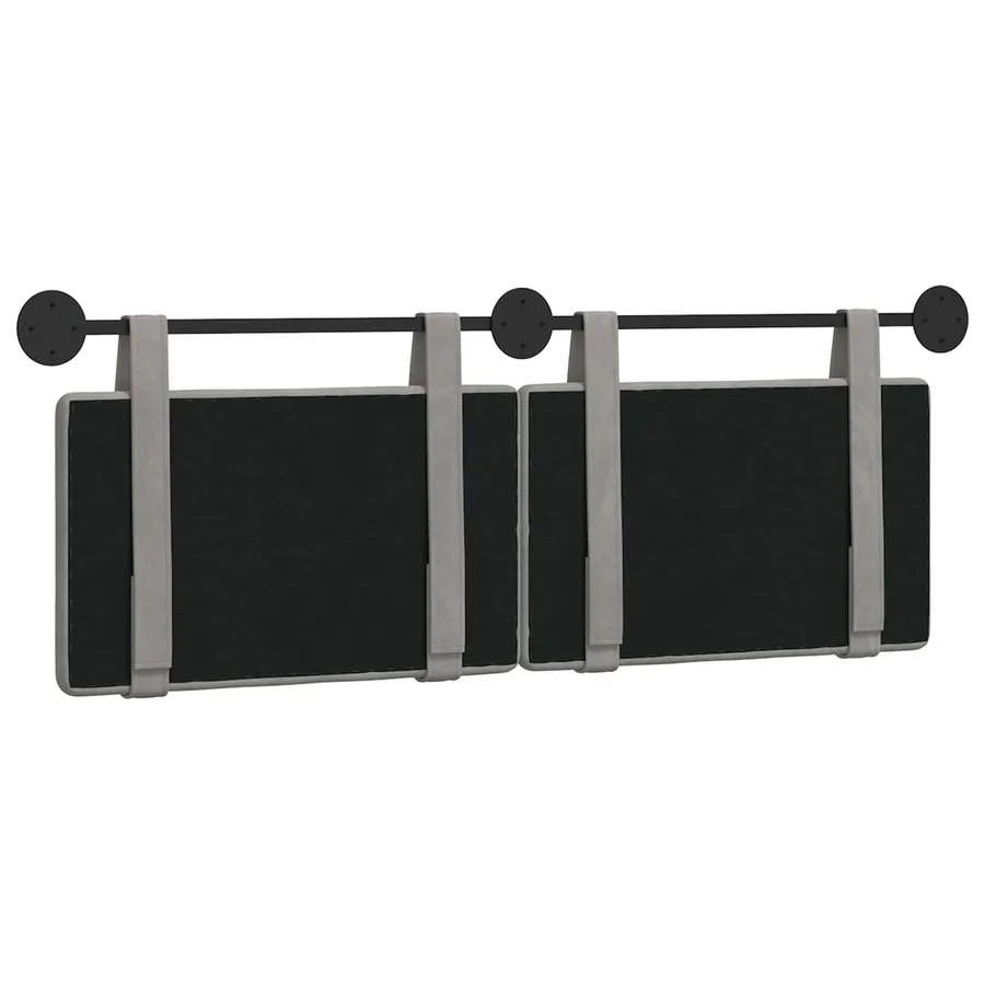 Tête de lit suspendue Gris clair Velours - 7