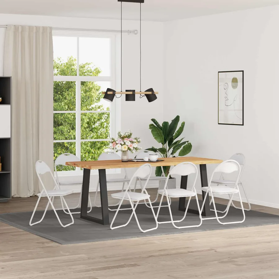 Chaise pliante 8 pcs Blanc 48 x 43,5 x 81 cm Simili cuir