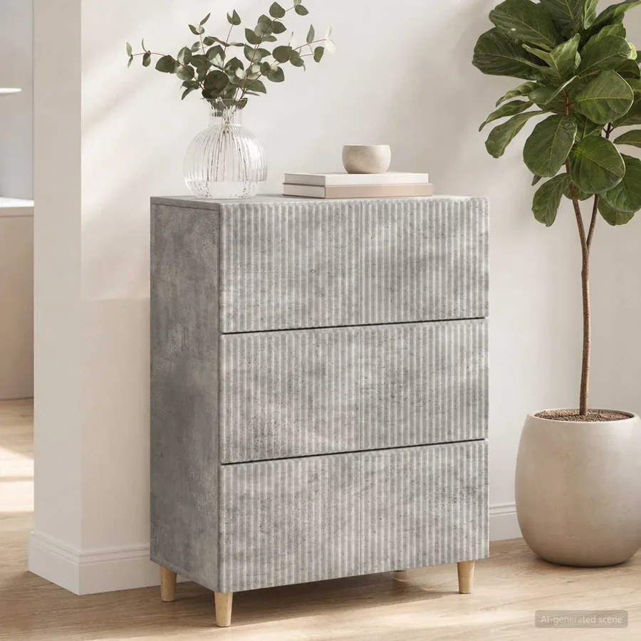 Armoire à tiroirs Gris béton 66 x 34,5 x 90 cm