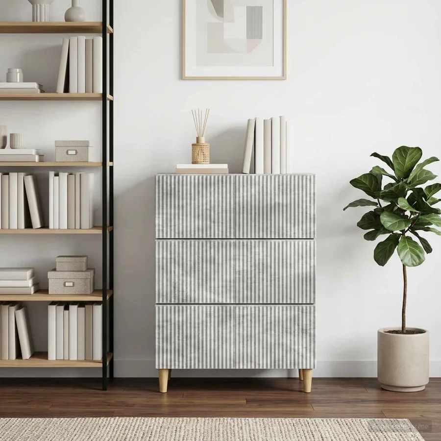 Armoire à tiroirs Gris béton 66 x 34,5 x 90 cm - 4