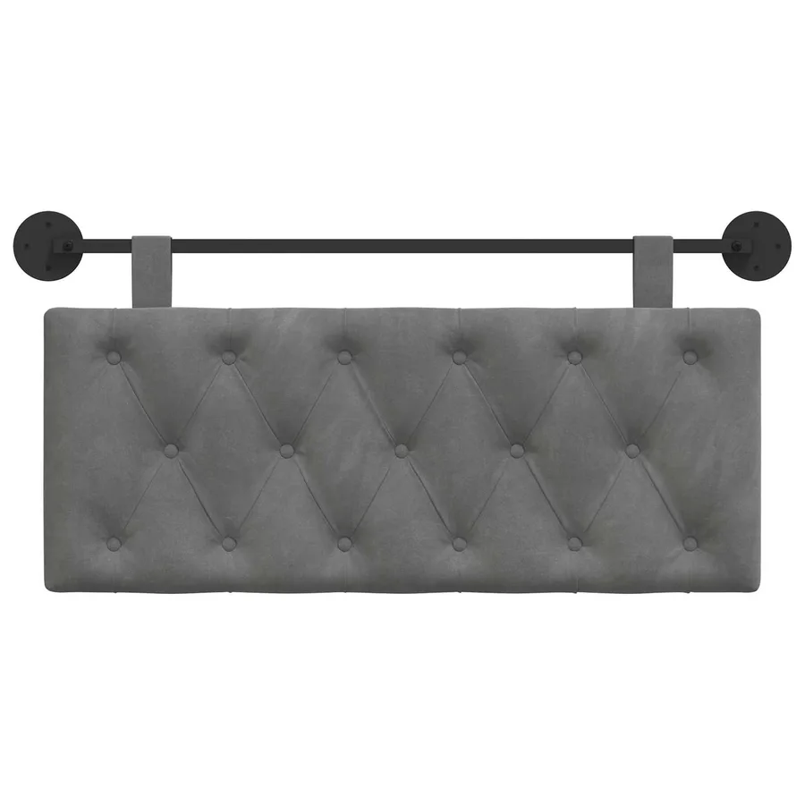 Tête de lit suspendue Avec lumière LED Gris foncé Velours - 5