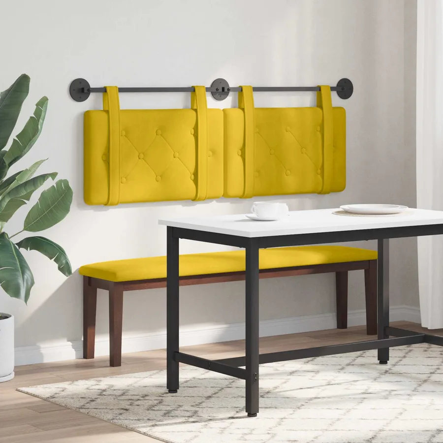 Tête de lit suspendue Jaune Velours - 4